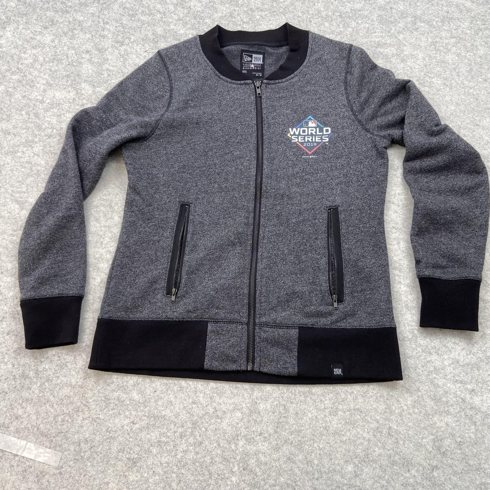 World Series Jacket Womens Medium Gray MLB Baseball New Era 2019 Full Zip Bomber